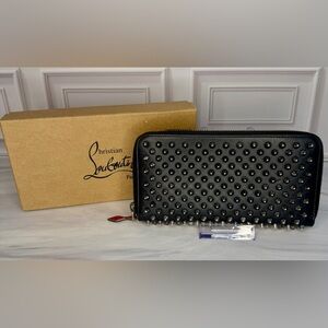 Christian Louboutin Panettone Spiked Calfskin Zip Wallet – Project Piece